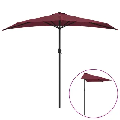 vidaXL Balkonski senčnik z aluminijastim drogom bordo 270x144x222 cm