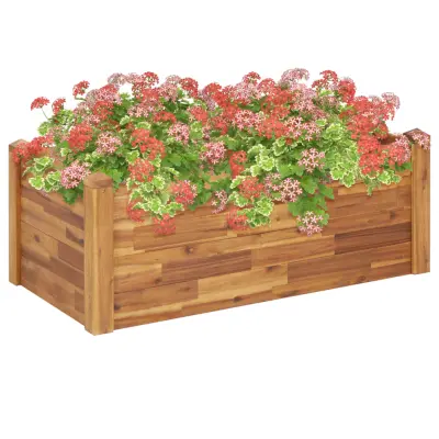 vidaXL Visoka greda 110x60x44 cm trden akacijev les