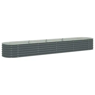 vidaXL Visoka greda 400x80x44 cm pocinkano jeklo siva