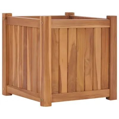 vidaXL Visoka greda 40x40x40 cm trdna tikovina