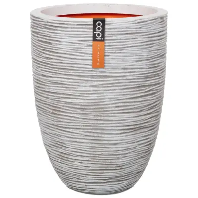 Capi Vaza Nature Rib elegantna nizka 36x47 cm slonovina