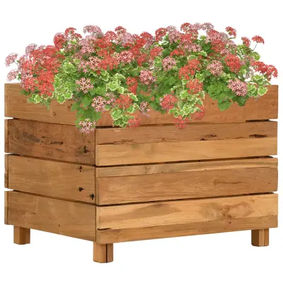 vidaXL Visoka greda 50x40x38 cm reciklirana tikovina in jeklo