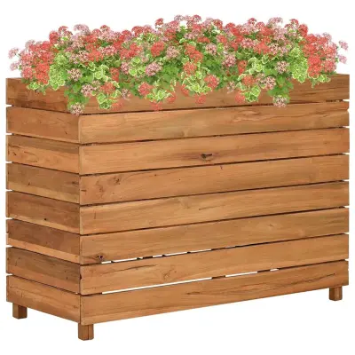 vidaXL Visoka greda 100x40x72 cm reciklirana tikovina in jeklo