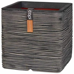 Capi Cvetlični lonec Nature Rib kvadraten 40x40 cm antraciten