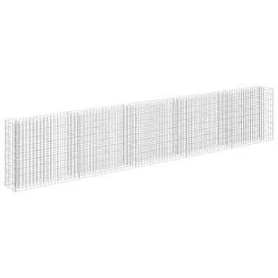 vidaXL Visoka greda gabion pocinkano jeklo 450x30x90 cm
