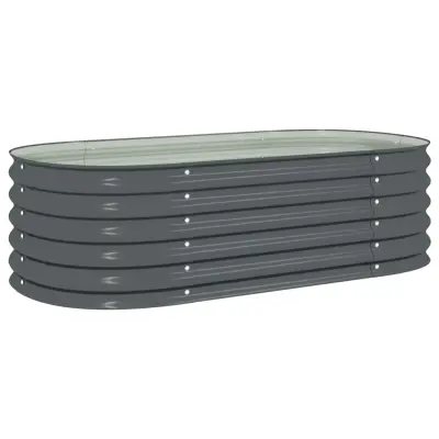 vidaXL Visoka greda 160x80x44 cm pocinkano jeklo siva