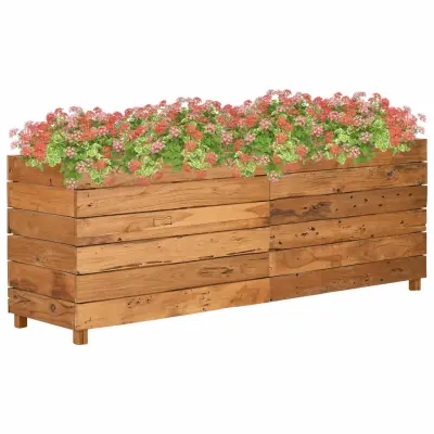 vidaXL Visoka greda 150x40x55 cm reciklirana tikovina in jeklo