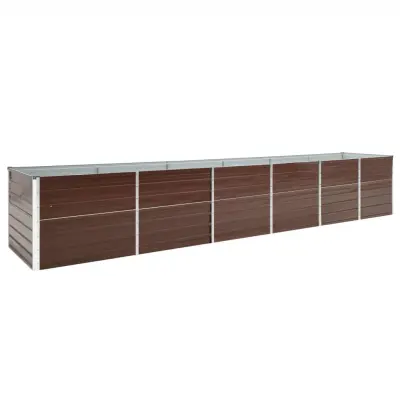 vidaXL Visoka greda pocinkano jeklo 480x80x77 cm rjava