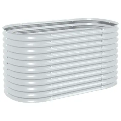 vidaXL Visoka greda 160x80x81 cm pocinkano jeklo srebrna