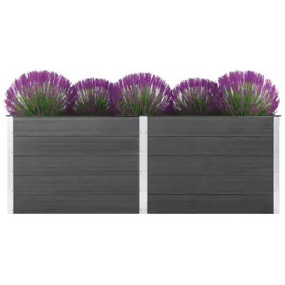 vidaXL Visoka greda 250x50x91 cm WPC siva