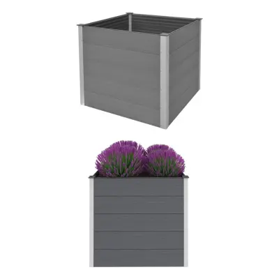 vidaXL Visoka greda WPC 100x100x91 cm siva