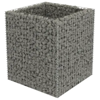 vidaXL Visoka greda gabion pocinkano jeklo 90x90x100 cm