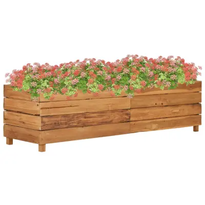 vidaXL Visoka greda 150x40x38 cm reciklirana tikovina in jeklo