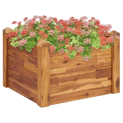 vidaXL Visoka greda 60x60x44 cm trden akacijev les