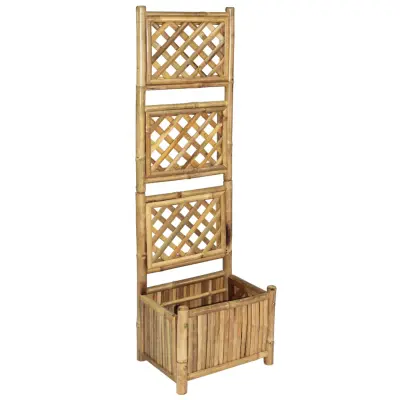 vidaXL Visoka greda z mrežo iz bambusa 40 cm