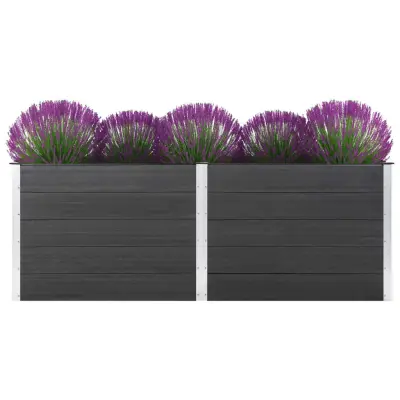 vidaXL Visoka greda 250x100x91 cm WPC siva