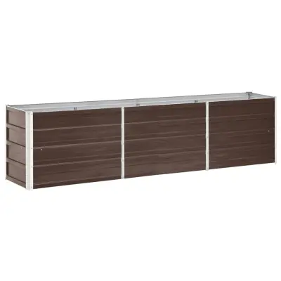 vidaXL Visoka greda pocinkano jeklo 240x40x45 cm rjava