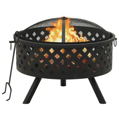 vidaXL Ognjišče z grebljico 68 cm XXL jeklo
