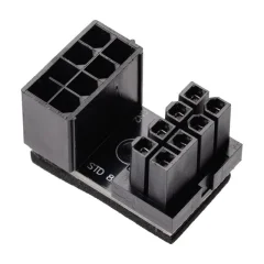 inLine tok adapter [1x 8-polni (4 + 4) moški konektor ATX - 1x 8-polni (4 + 4) ženski konektor ATX]  črna