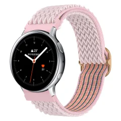 Cadorabo Nylon WristBand z zapiranjem kovine 20 mm, združljivo s Samsung Galaxy Watch 42 mm / 3 /4 /5 v roza barvi - nadomestni jermen za Huawei Watch 2 za Nokia Steel for LG Watch Sport itd