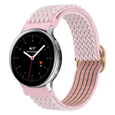 Cadorabo Nylon WristBand s kovinsko zaponko 22 mm, združljivo s Samsung Galaxy Gear S3/Gear 2 v Pink - Nadomestni trak za Huawei Watch GT za Watch 2 P