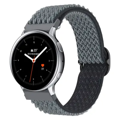 Cadorabo Nylon WristBand s kovinsko zaponko 22 mm, združljivo s Samsung Galaxy Gear S3/Gear 2 v sivi barvi - Nadomestni trak za Huawei Watch GT za Wat