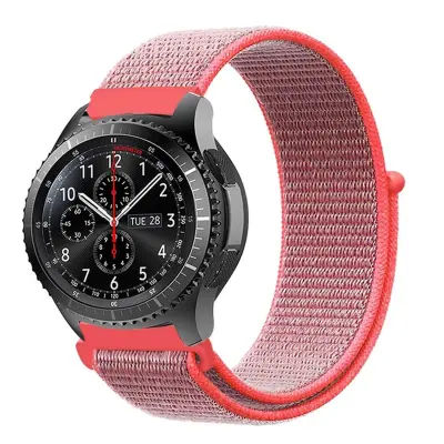 Cadorabo Nylon WristBand 20 mm, združljiv s Samsung Galaxy Watch 42 mm/3 /4 /5/šport v roza - nadomestni jermen za Huawei Watch 2 za Nokia Steel za LG