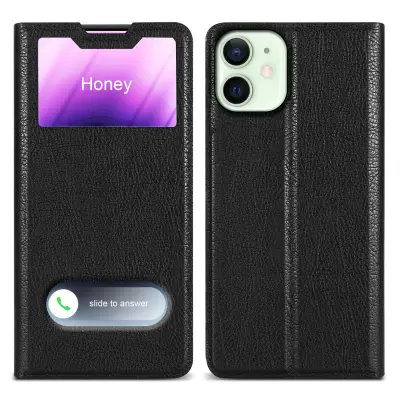 CADORABO Ohišje, združljiv z Apple v kometu Black - Zaščitni pokrov z magnetnim zapiranjem, stoječo funkcijo in 2 gledanjem oken