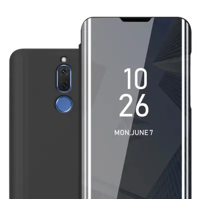 CADORABO primera, združljiv s Huawei v turmalinski črni barvi - prozorno zrcalno zaščitno prevleko z funkcijo stojala 360 stopinj zaščita