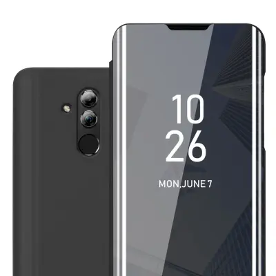 CADORABO primera, združljiv s Huawei v turmalinski črni barvi - prozorno zrcalno zaščitno prevleko z funkcijo stojala 360 stopinj zaščita