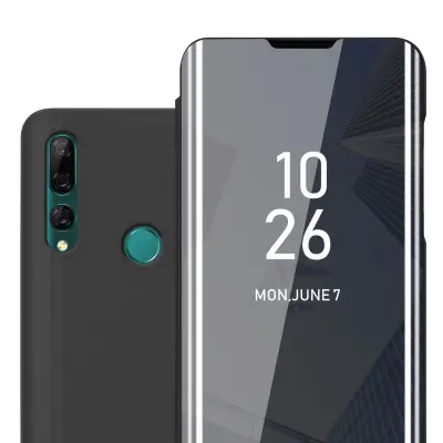CADORABO primera, združljiv s Huawei v turmalinski črni barvi - prozorno zrcalno zaščitno prevleko z funkcijo stojala 360 stopinj zaščita