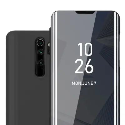 CADORABO primera, združljiv z Xiaomi v turmalinski črni barvi - prozorno zrcalno zaščitno prevleko z funkcijo stojala 360 stopinj zaščita