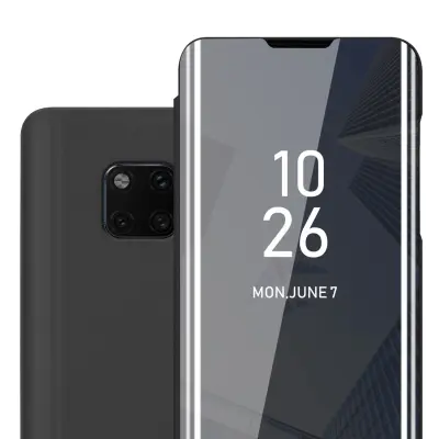 CADORABO primera, združljiv s Huawei v turmalinski črni barvi - prozorno zrcalno zaščitno prevleko z funkcijo stojala 360 stopinj zaščita