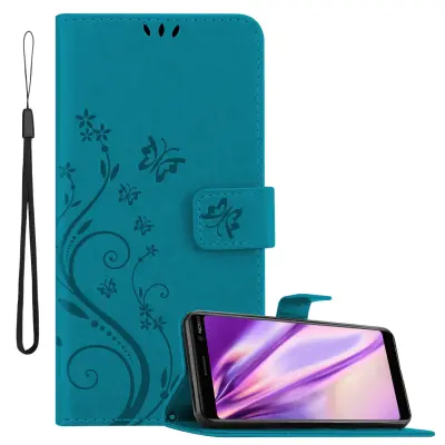 CADORABO Nokia v cvetlični modri barvi - zaščitni pokrov v oblikovanju cvetja z magnetnim zapiranjem, stoječimi funkcijami in režami za kartice