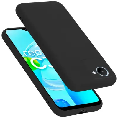 CADORABO Ohišje, združljiv z Realme v tekoči črni barvi - zaščitni pokrov iz fleksibilnega silikona TPU