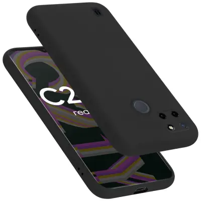 CADORABO Ohišje, združljiv z Realme v tekoči črni barvi - zaščitni pokrov iz fleksibilnega silikona TPU