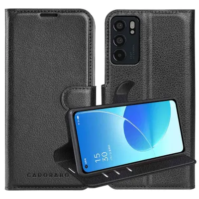 Cadorabo Case, združljiv z OPPO v oksidnem črno - zaščitni pokrov z magnetnim zapiranjem, stoječo funkcijo in režo za kartico