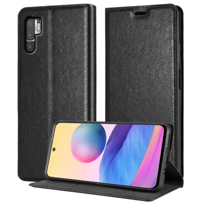 Cadorabo Ohišje, združljivo z Xiaomi RedMi NOTE 10 PRO v nočna črna - Zaščitni ovitek z magnetnim zapiranjem, stoječo funkcijo in režo za kartice