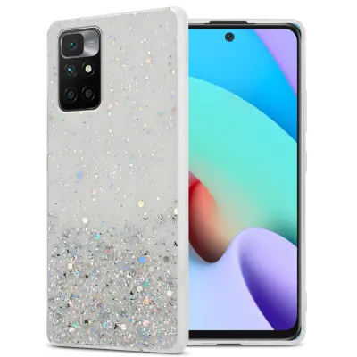 Cadorabo Case, združljiv z Xiaomi v prozornici z bleščicami - zaščitnim pokrovom, narejen iz fleksibilnega silikona TPU s penečimi bleščicami