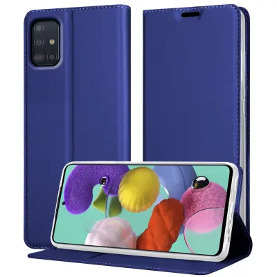 CADORABO Ohišje, združljiv s Samsungom v elegantno temno modri - zaščitni pokrov z magnetnim zapiranjem, stoječo funkcijo in režo za kartico