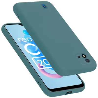 CADORABO Ohišje, združljiv z Realme v tekoči zeleni barvi - zaščitni pokrov iz fleksibilnega silikona TPU