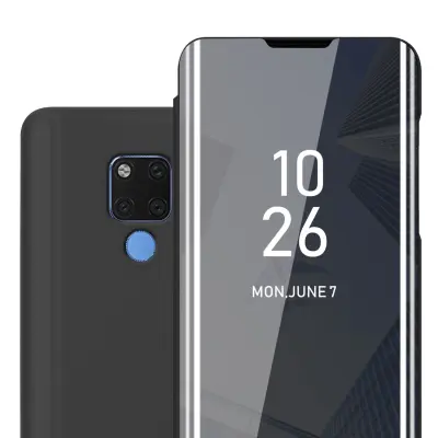 CADORABO primera, združljiv s Huawei v turmalinski črni barvi - prozorno zrcalno zaščitno prevleko z funkcijo stojala 360 stopinj zaščita