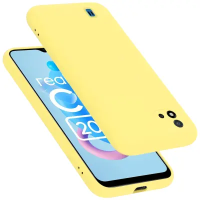 CADORABO Ohišje, združljiv z Realme v tekoči rumeni - zaščitni pokrov iz fleksibilnega silikona TPU