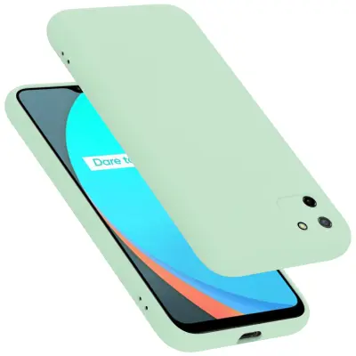 CADORABO Ohišje, združljiv z Realme v tekoči svetlo zeleni barvi - zaščitni pokrov iz fleksibilnega silikona TPU