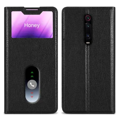 CADORABO CATER Združljiv z Xiaomi v kometu Black - zaščitni pokrov z magnetnim zapiranjem, stoječo funkcijo in 2 gledanjem oken