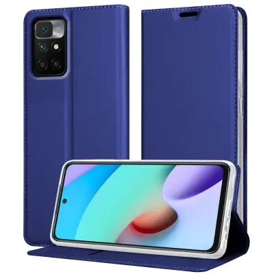 CADORABO Ohišje, združljiv z Xiaomi v elegantno temno modri - zaščitni pokrov z magnetnim zapiranjem, stoječo funkcijo in režo za kartico