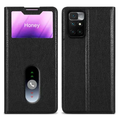 CADORABO CATER Združljiv z Xiaomi v kometu Black - zaščitni pokrov z magnetnim zapiranjem, stoječo funkcijo in 2 gledanjem oken