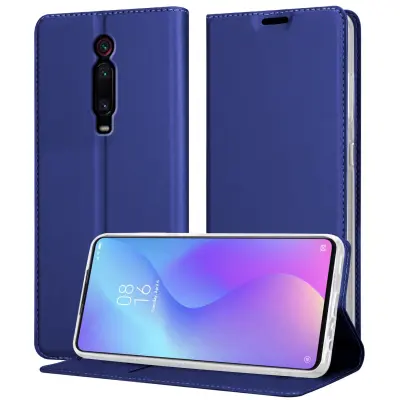 CADORABO Ohišje, združljiv z Xiaomi v elegantno temno modri - zaščitni pokrov z magnetnim zapiranjem, stoječo funkcijo in režo za kartico