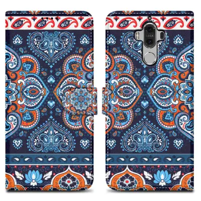CADORABO primera, združljiv s Huawei - Design Blue Mandala št. 1 - Zaščitni pokrov z magnetnim zapiranjem, funkcijo stojala in režo za kartico