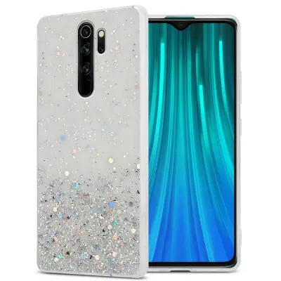 Cadorabo Case, združljiv z Xiaomi v prozornici z bleščicami - zaščitnim pokrovom, narejen iz fleksibilnega silikona TPU s penečimi bleščicami